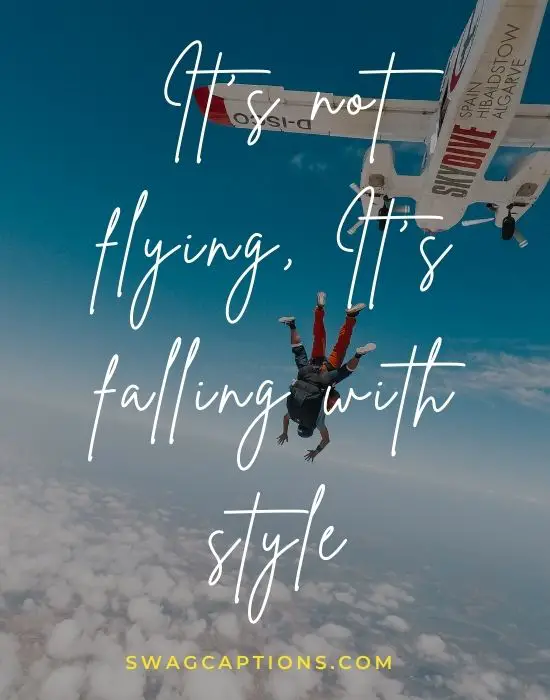 Skydiving Captions and quotes