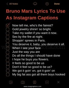 Bruno Mars Lyrics To Use As Your Next Instagram Caption