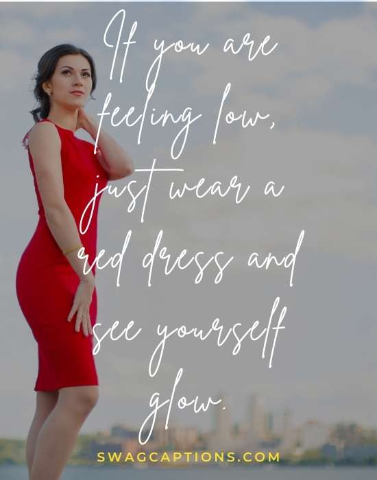 red dress quotes for Instagram