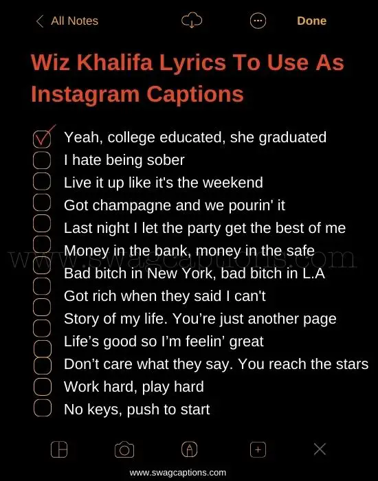 Wiz Khalifa Lyrics To Use As Instagram Captions
