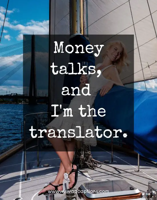 money captions and quotes